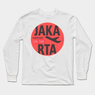 Jakarta red sun design Long Sleeve T-Shirt